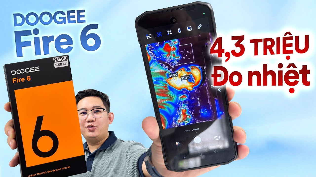 4 triệu có smartphone với CAMERA NHIỆT, pin 10.400mAh: DOOGEE Fire 6