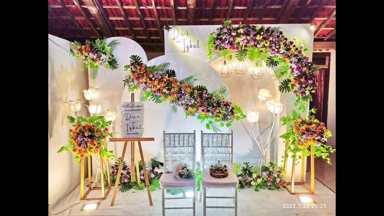 Dekorasi engagement/lamaran papan triplek pakai artificial flowers#shorts #youtuberpemula