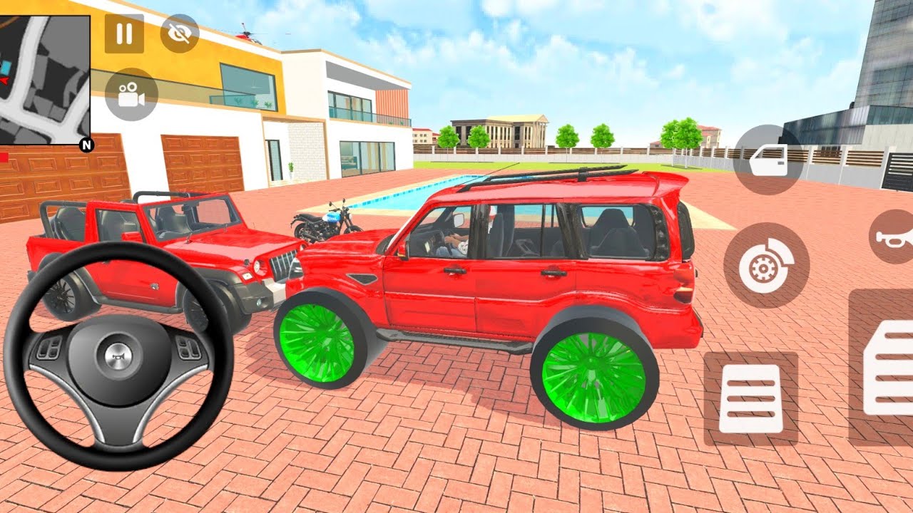 🤩 Indian Thift Auto Simulator Indian Showroom Purchase Modified New Red Scorpio and Bike Game 😘