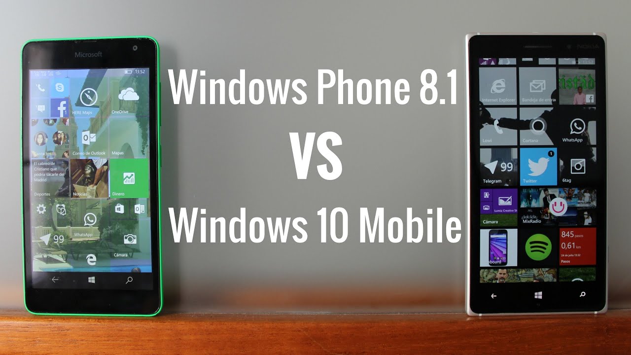 Windows Phone 8.1 frente a Windows 10 Mobile, en español
