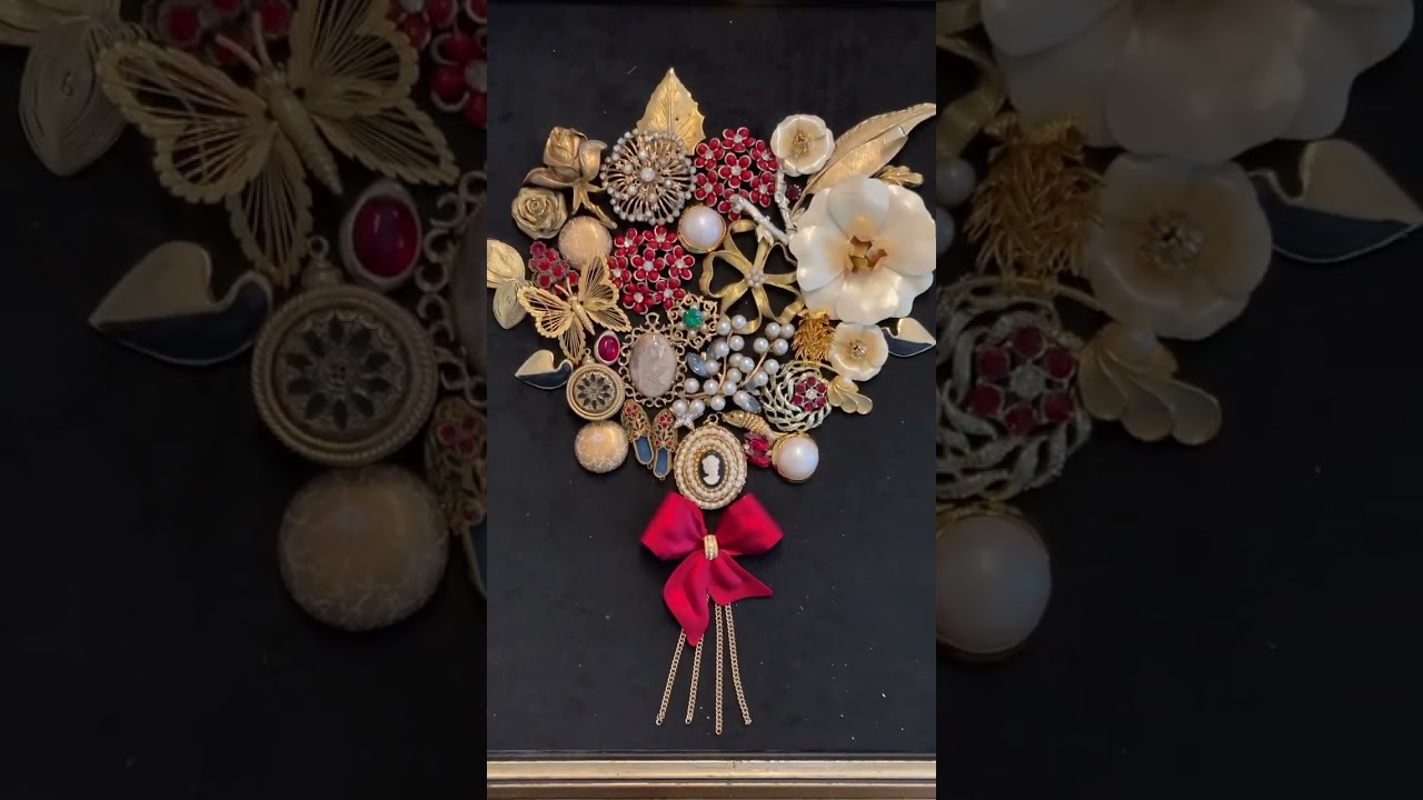 Jewelry Art Flower Bouquet | Upcycled Art