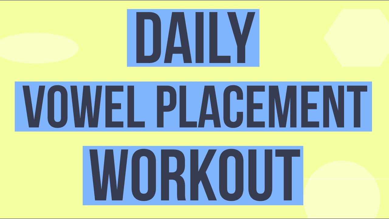 Daily VOWEL PLACEMENT for Beautiful Singing  | Sing VOWELS Correctly