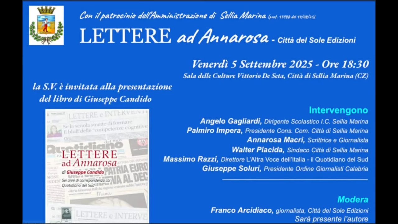 LETTERE AD ANNAROSA di Giuseppe Candido