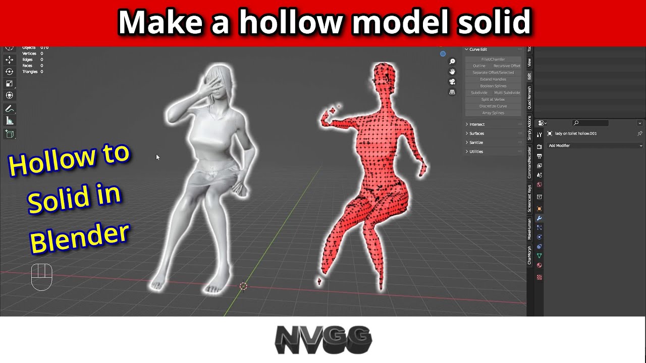 Сделайте полую модель снова твердой с помощью Blender