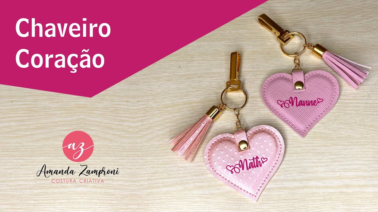 Como fazer um Chaveiro de Coração em Sintético - Passo a Passo - PAP - Tutorial - DIY
