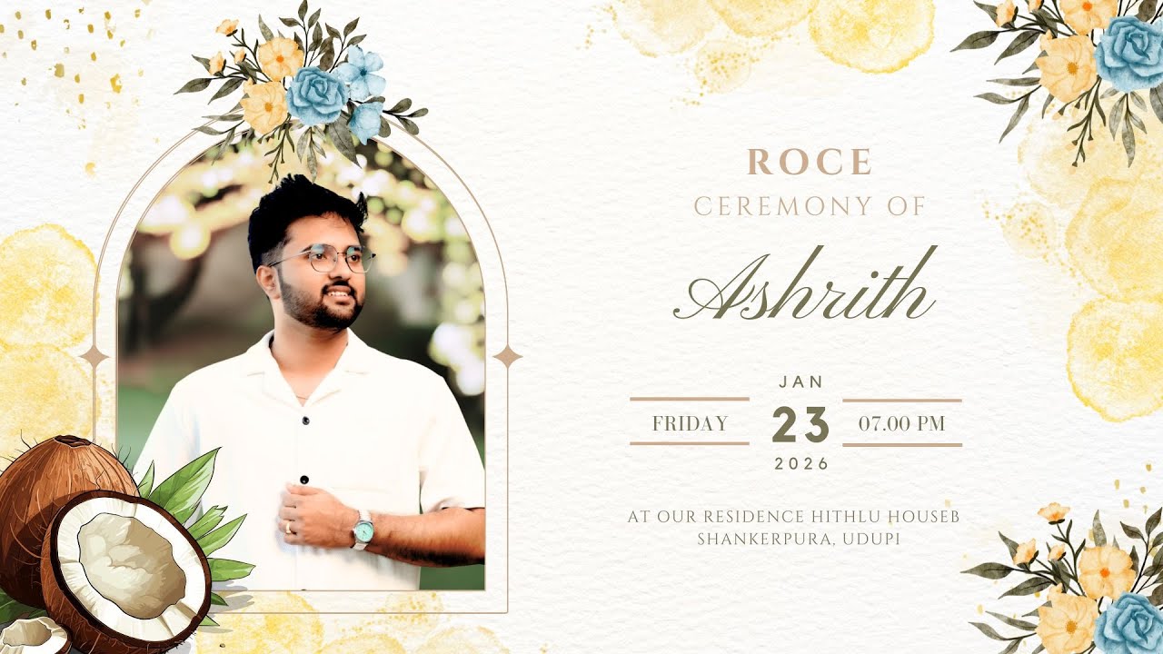 Roce Ceremony of Ashrith | 23.01.2026 | 07.00PM - Shankerpura, Udupi