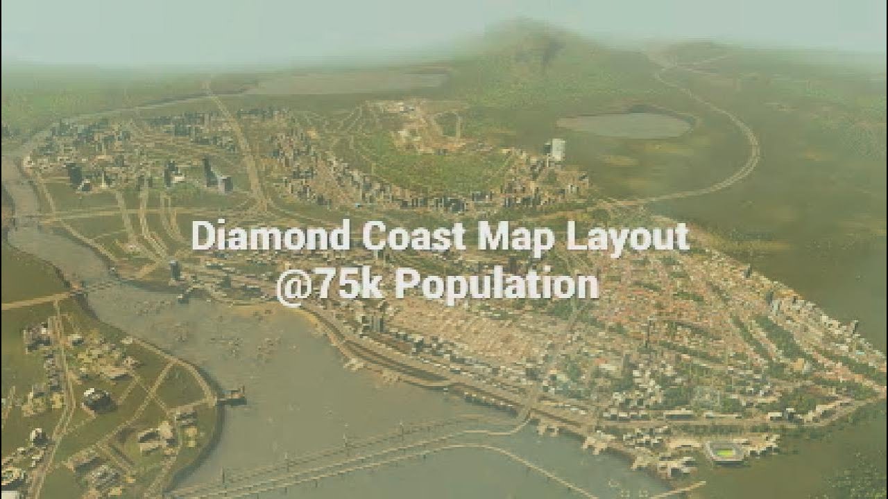 Cities Skylines PS5 Diamond Coast Map Layout