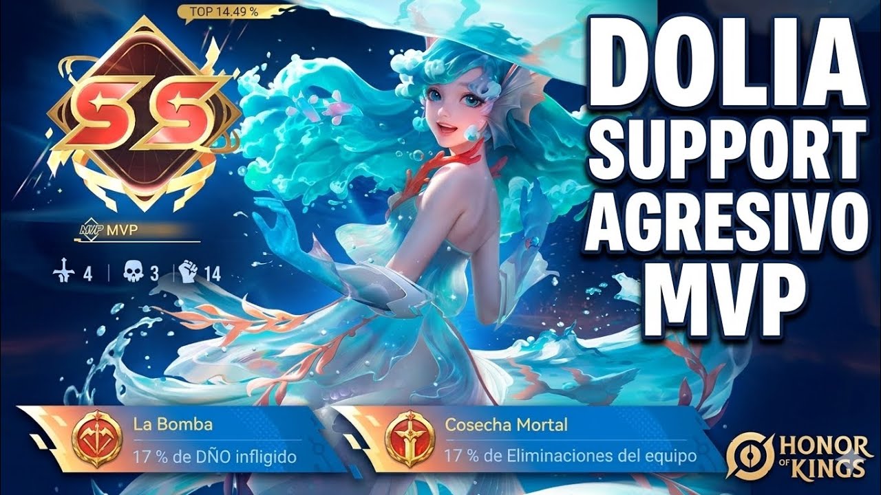 Juega DOLIA: Support Agresivo | MVP Fácil 🧜🏻‍♀️ | Honor Of Kings | Gameplay 90FPS