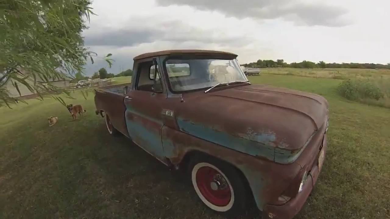 1965 Chevy with 4bt Cummins. Turbo! Smoke! PEEWW! And walkaround.