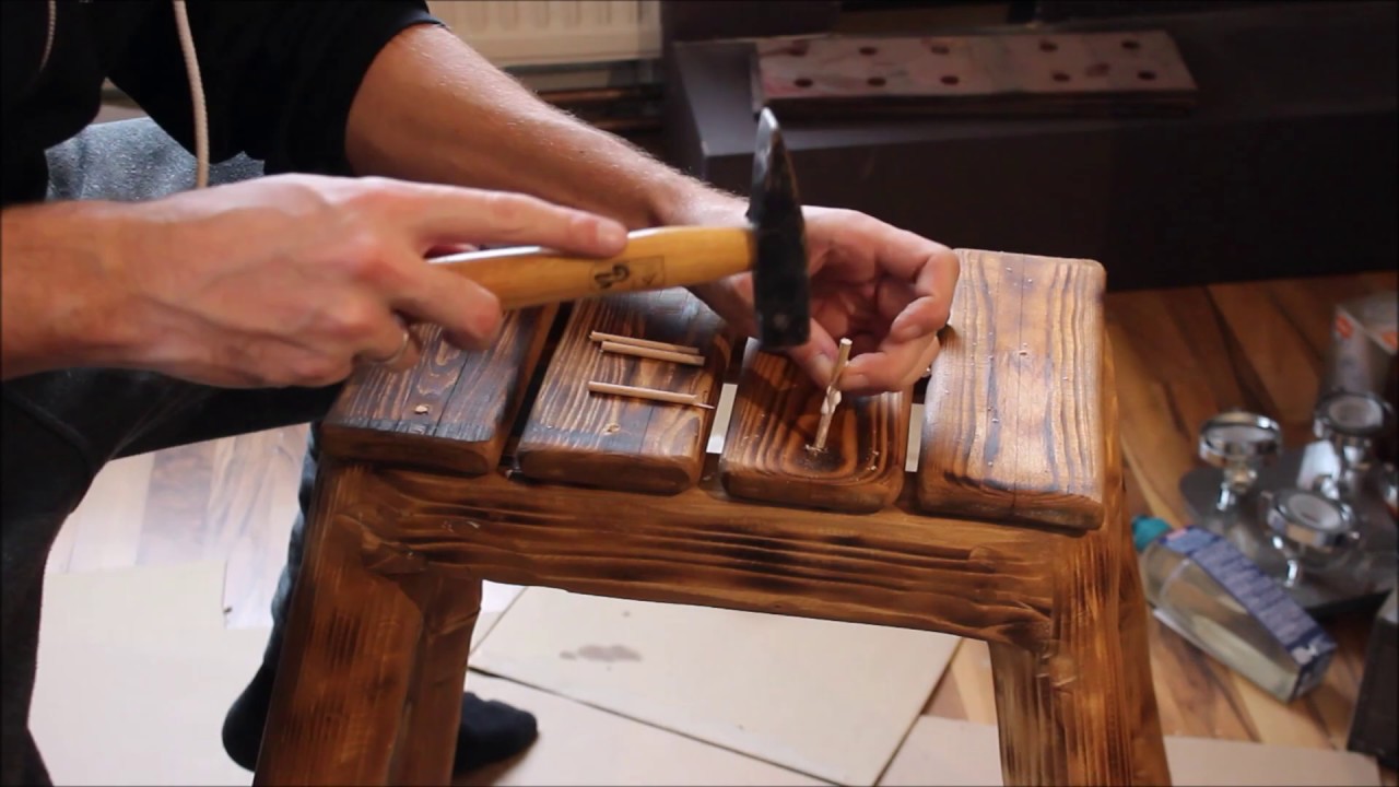 How to build an old looking pallet wood stool.