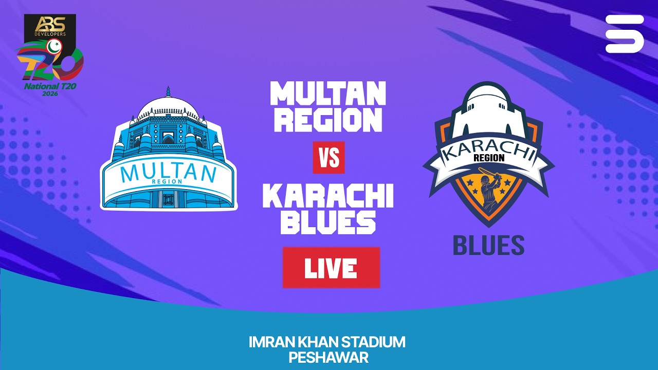 LIVE | Karachi Region Blues - Multan Region | Match 12 | ABS Developers National T20 Cup | 2026