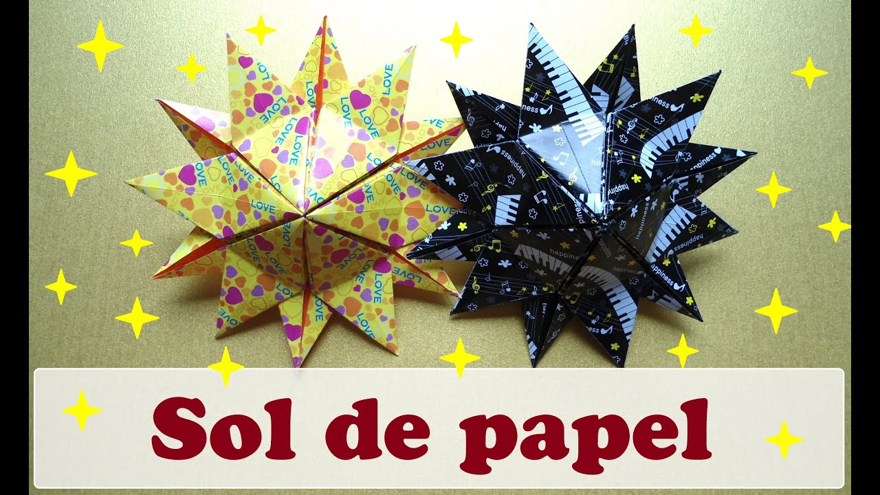COMO FAZER UM SOL DE PAPEL MODULAR 12 RAIOS