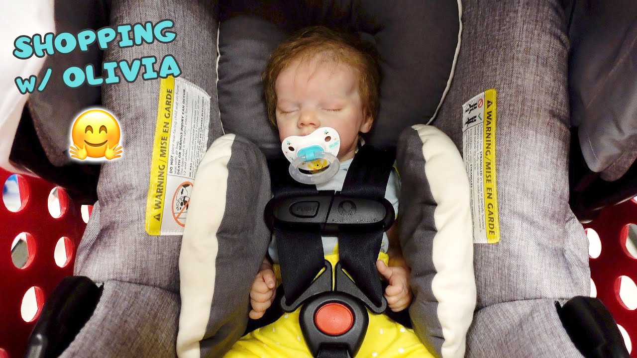 Shopping with Reborn Baby Doll Olivia for Newborn Baby Supplies