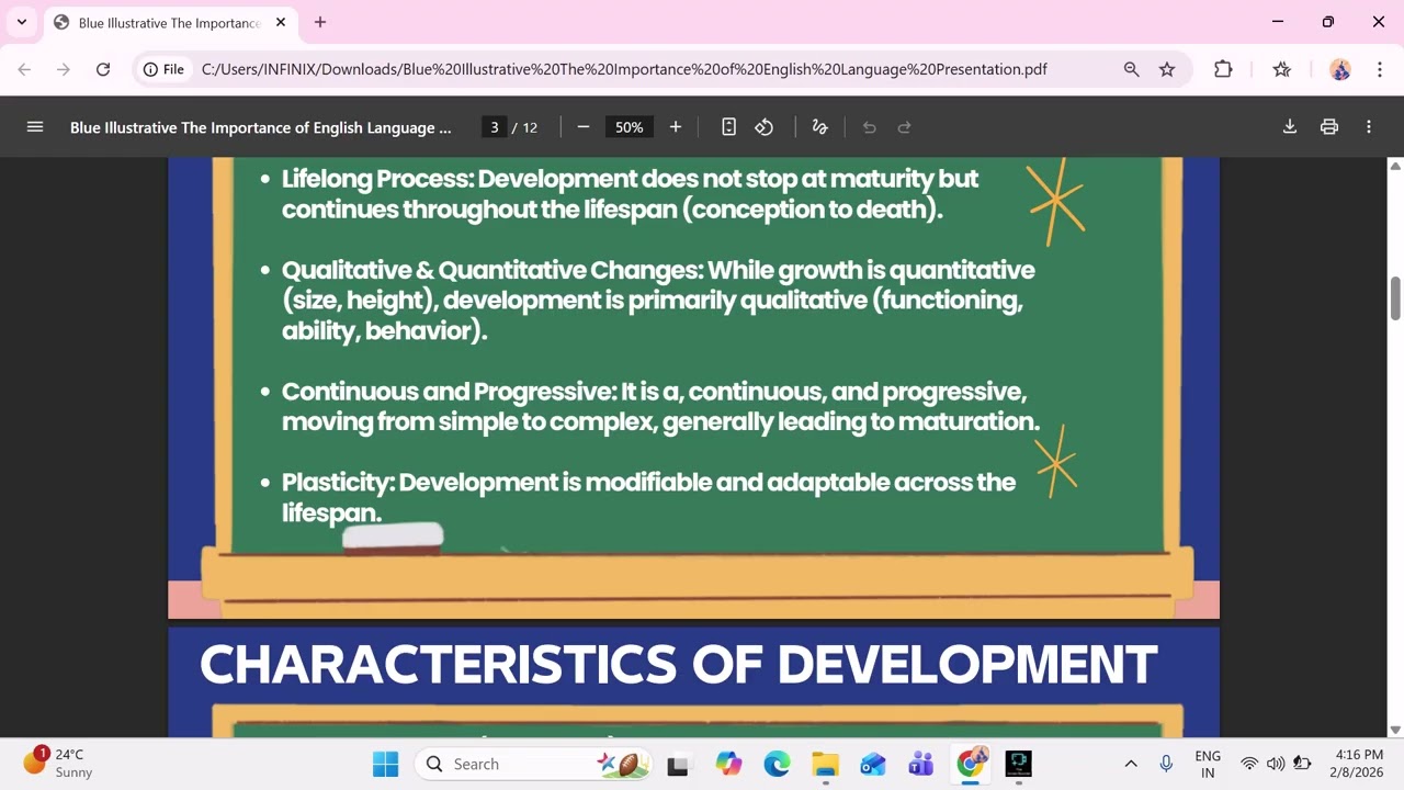 Chapter 1.Concept of Development and its relationship with learning