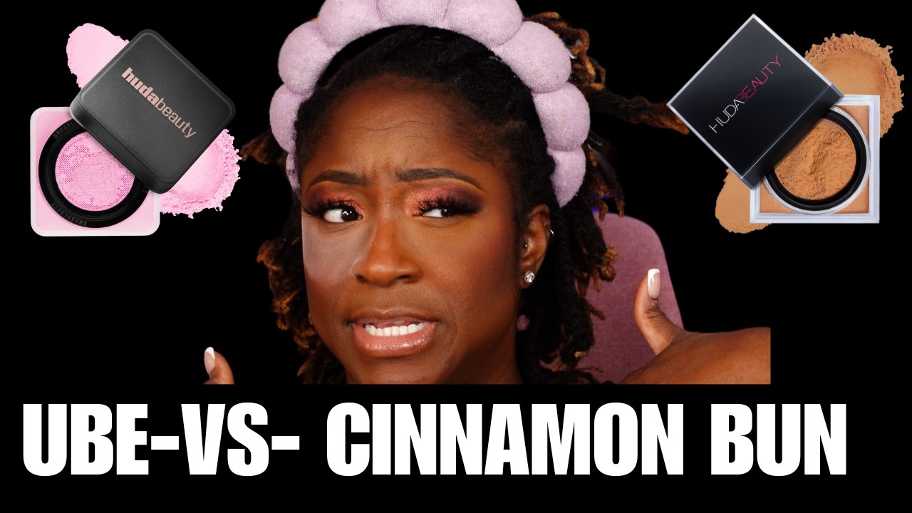 Huda Beauty Ube vs  Cinnamon Bun: Best Setting Powder for Dark Skin?