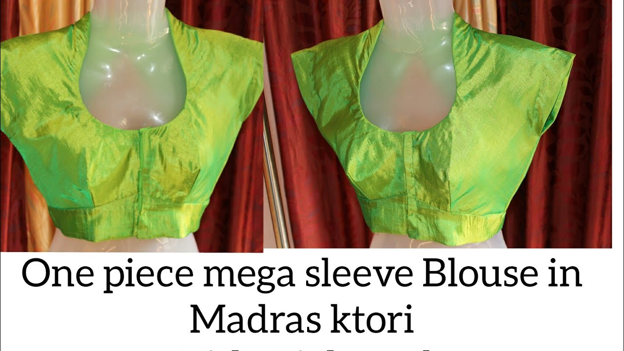 One Piece Mega sleeve Blouse in Madras Ktori.Hindi.