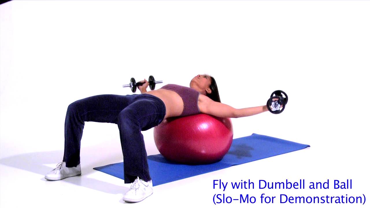 Fly with Dumbell and Ball by MDWorkout.com