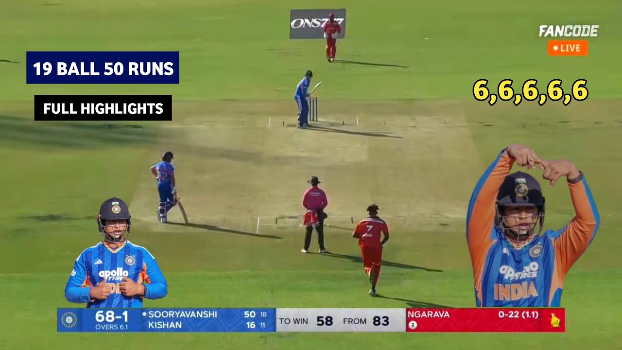 Vaibhav suryavanshi 50 runs batting highlights today, vaibhav suryavanshi today match highlights
