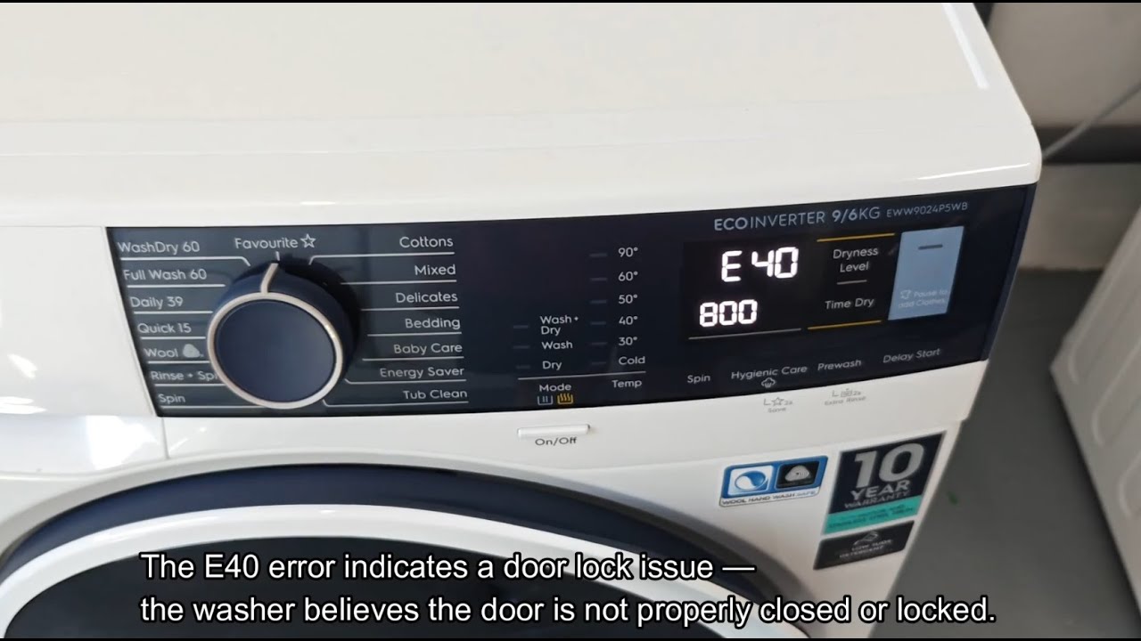 Electrolux Washer E40 Meaning & Reset