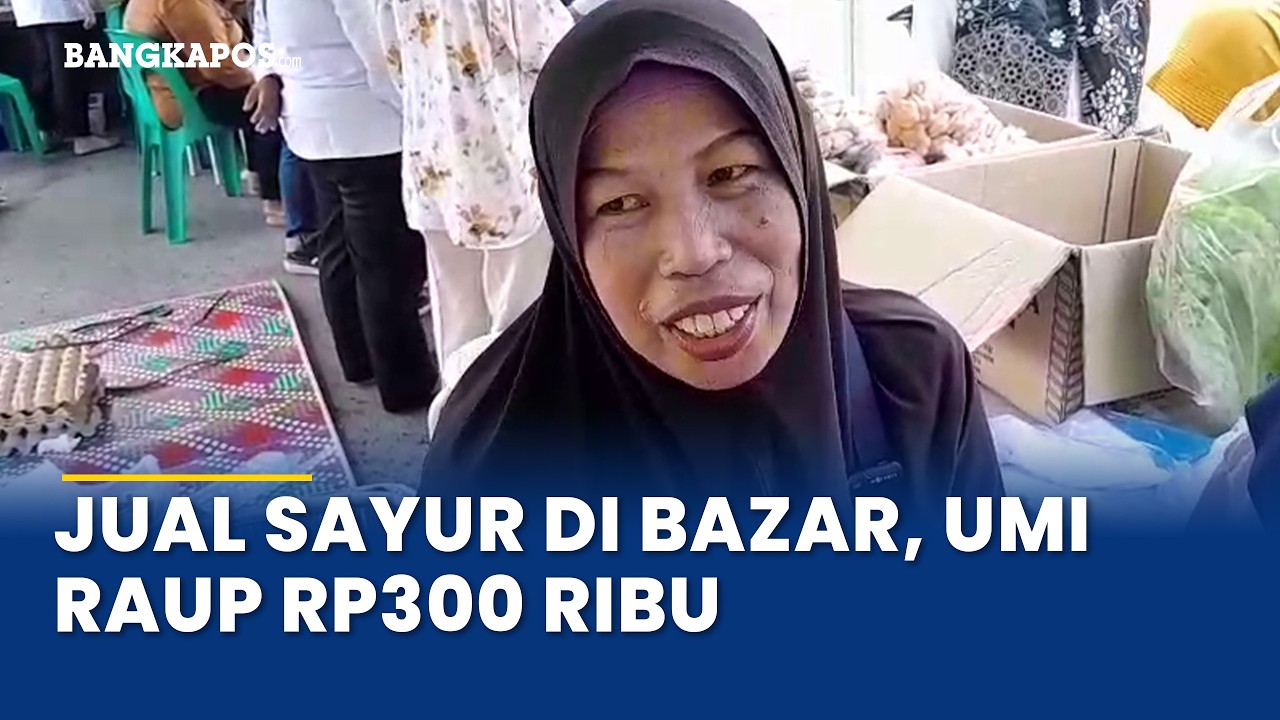 Tanpa Modal, Umi Raup Rp300 Ribu Jual Sayur di Pasar Murah Kejari Beltim