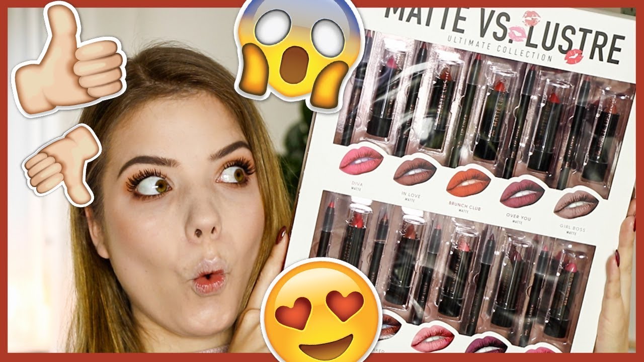 PRIMARK LIPSTICK TEST!! 💄⭐️ Matte vs. Lustre Ultimate Collection | Kristina K ❤