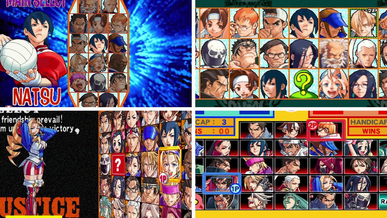 Rival Schools Character Select Screen Evolution