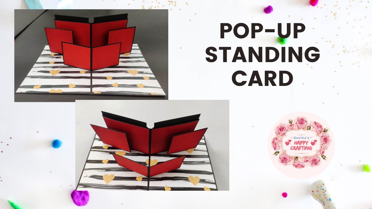 Pop-up  Standing Card//Scrapbook elements//Easy tutorial//Pop-up card Ideas..