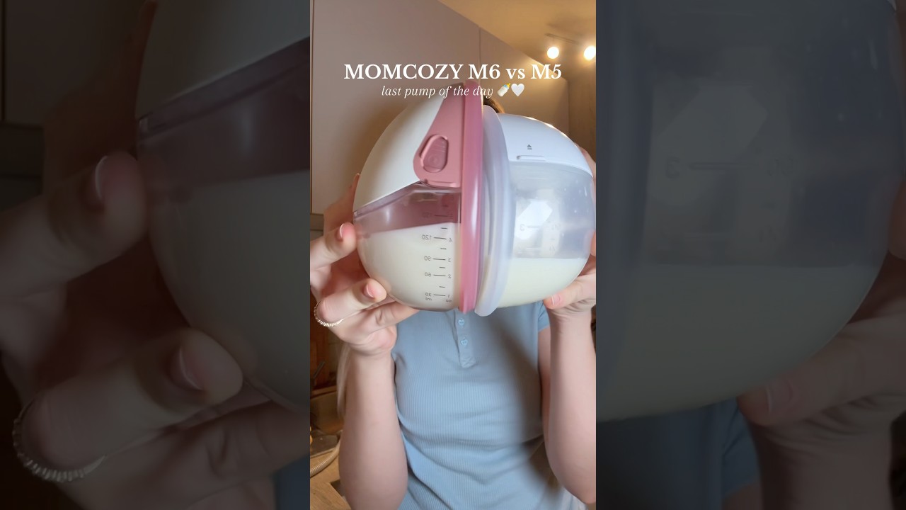 Momcozy M6 vs M5 breast pump 🍼 #momcozy #momcozypump #momcozym6 #momcozym5 #babyfeeding #mamalife