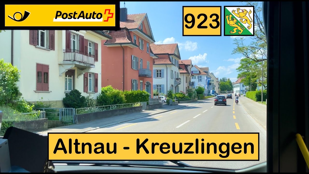 [4K] 🇨🇭 Cab Ride: POSTAUTO THURGAU | 923: Altnau → Kreuzlingen | Volvo 7900 Hybrid