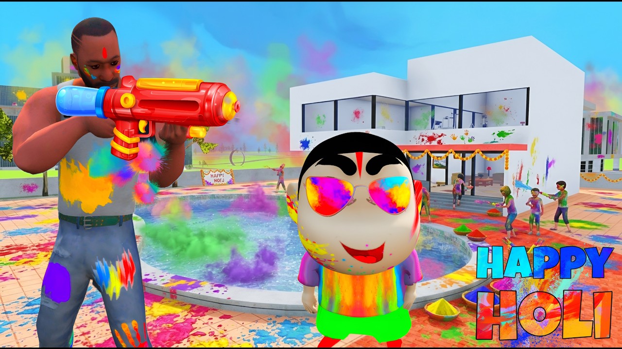 Franklin Celebrate Holi in Indian Bike Driving 3D