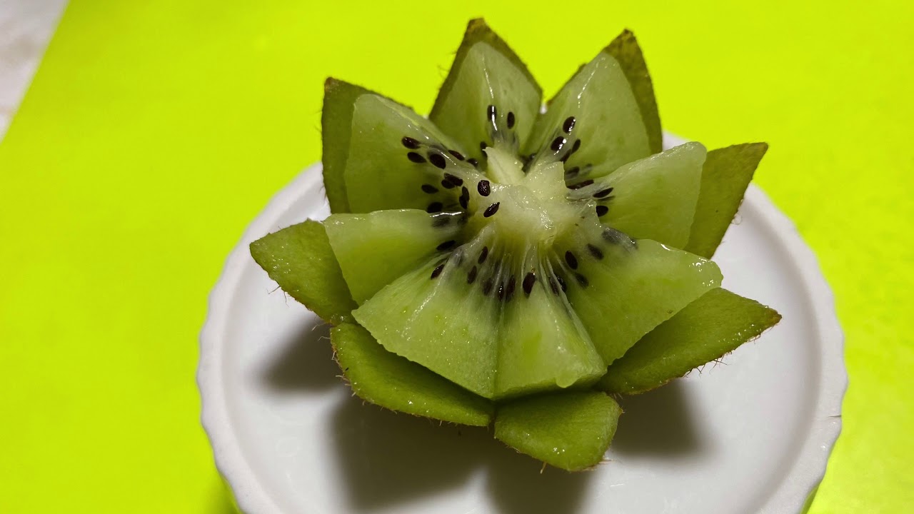 Three kinds of kiwi decoration cutting　キウイ飾り切り三種　便利なフルーツカット　Fruit cut to enrich the dining table