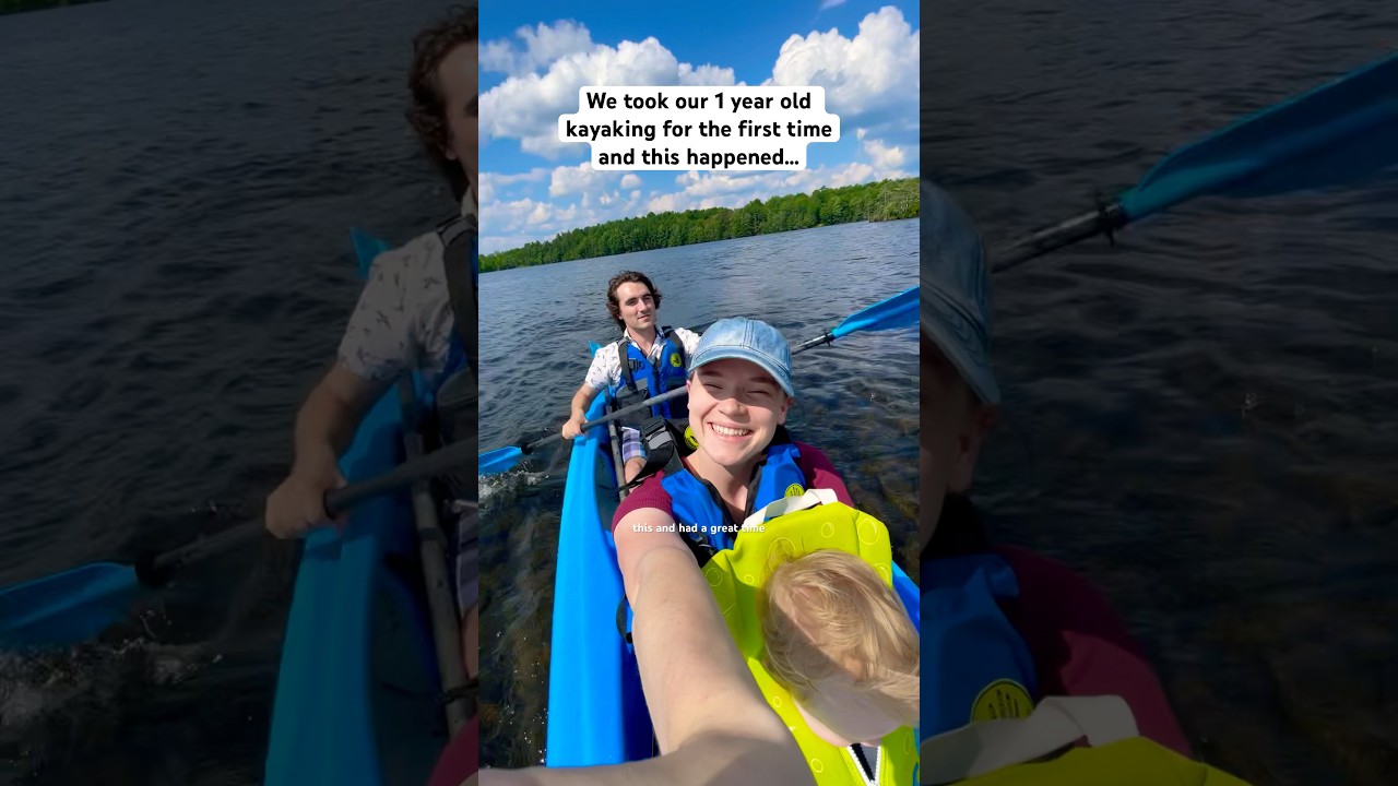 Things are never boring with a 1 year old 😂 #motherhood #kayaking #familyadventure #toddlermom #mom