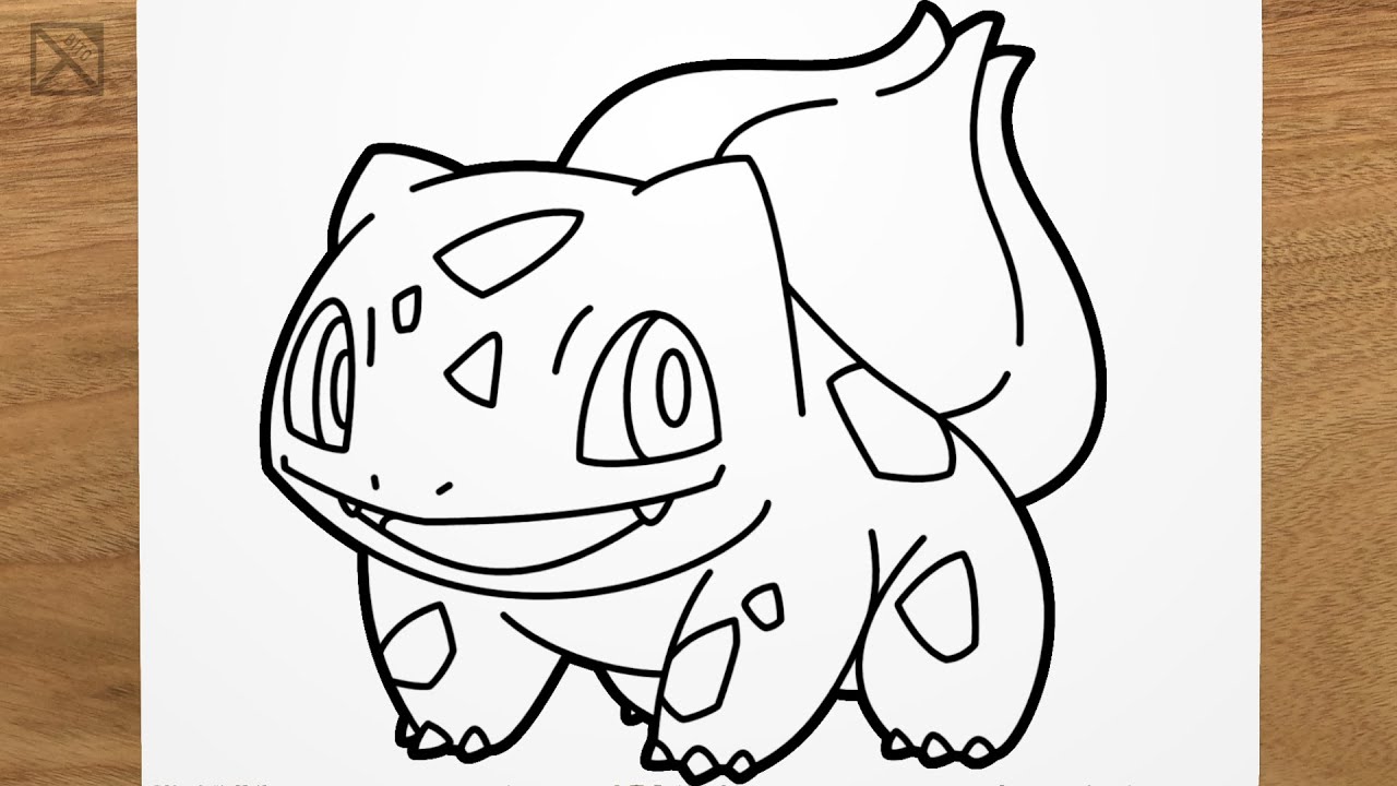 How to draw BULBASAUR (Pokémon) step by step, EASY