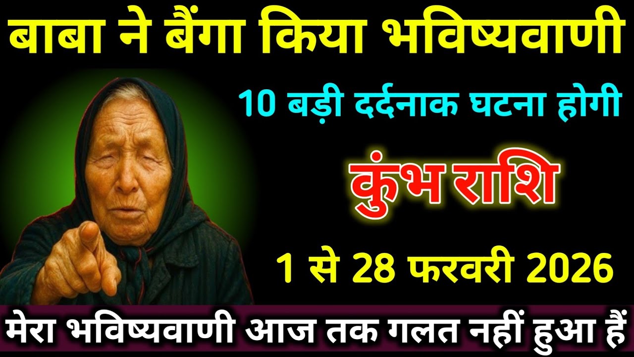 कुंभ राशि 1 से 28 फरवरी बाबा बैंगा ने किया भविष्यवाणी 10 बड़ी दर्दनाक घटना होगी। Kumbh Rashi 