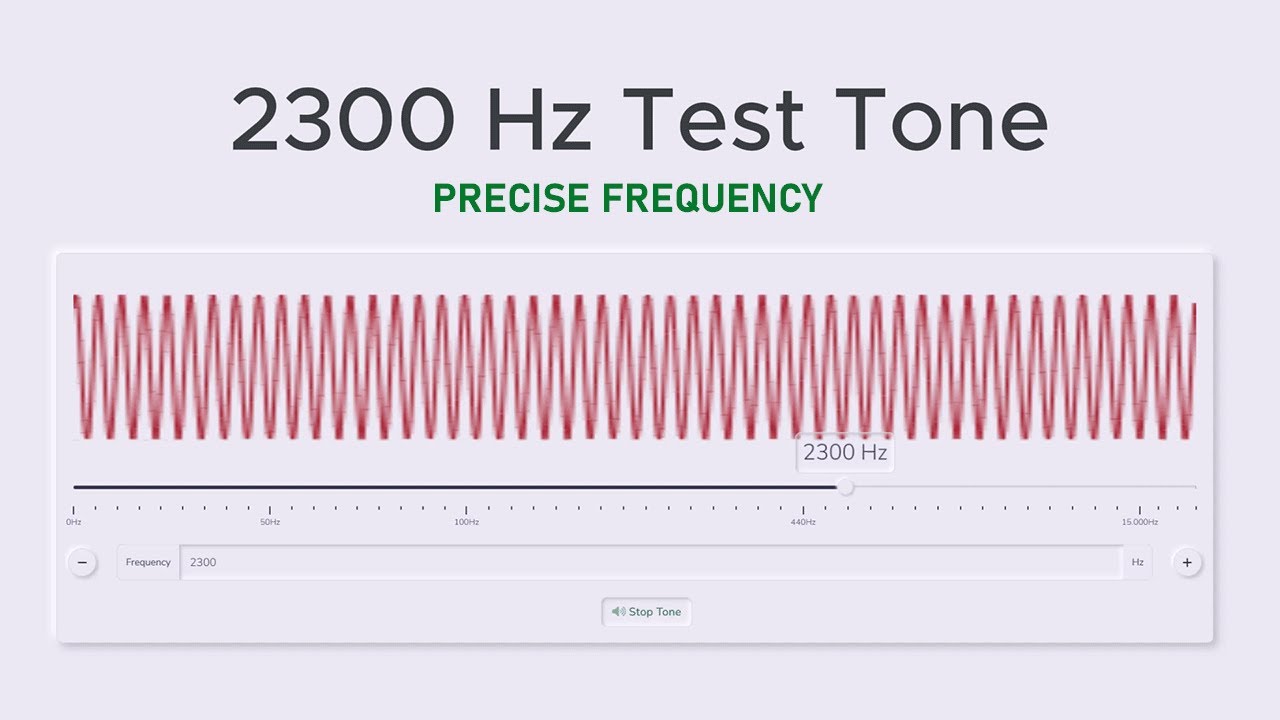 2300 Hz Precise Test Tone, Sine Wave Sound