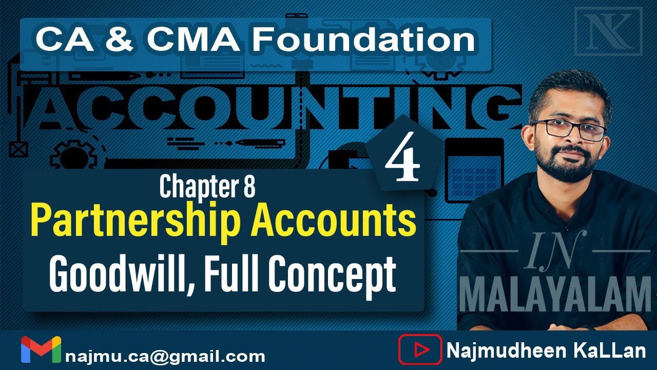 #30 Goodwill valuation | Partnership accounts in malayalam | CA CMA Foundation and Intermediate