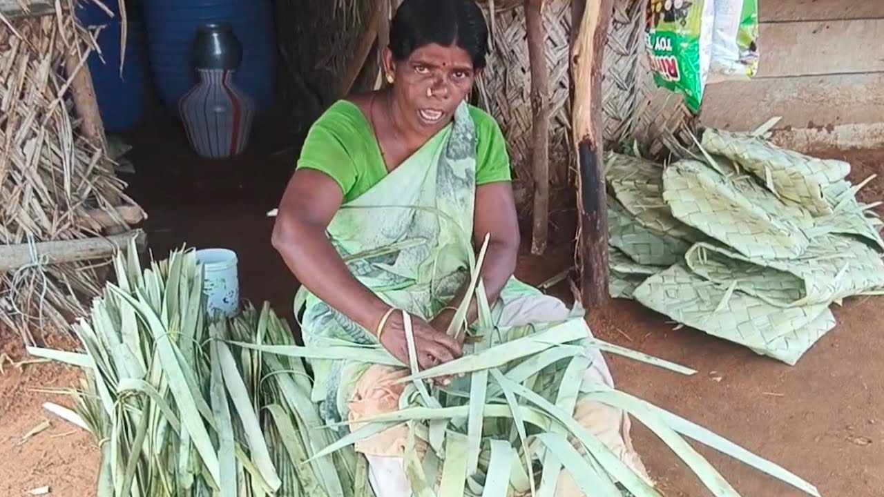 பனங்காட்டு வாழ்வியல் ஓய்வு நேர வேலைவாய்ப்பு ஓலை பெட்டி பின்னுதல்/ Palmyra village life style 