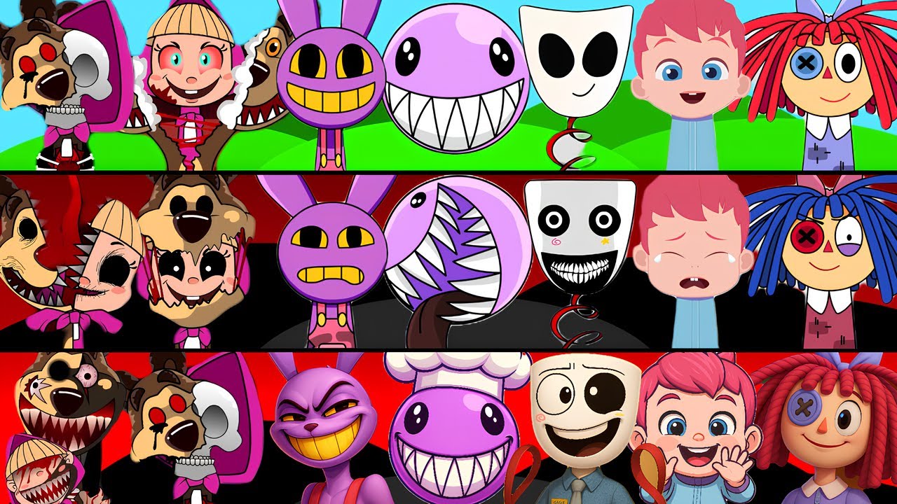 Incredibox Sprunki OC Phase 1 to Phase 3 Bubble (Digital Circus), Jax, Gangle, Ragatha, Bebefinn