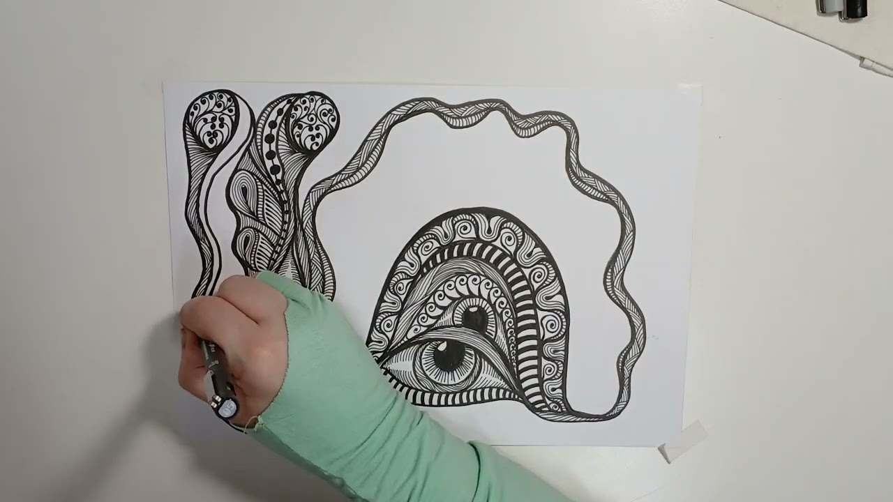 ARTE INTUITIVA - ZENTANGLES ART - COM RISCOS E RABISCOS....