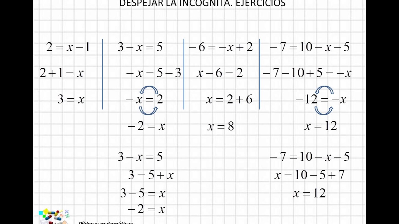 07 Despejar la incógnita - ejercicios
