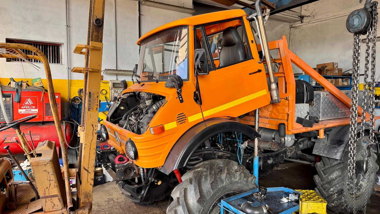 Unimog 406 : sostituzione motore OM352 - engine replacement - Motoraustausch