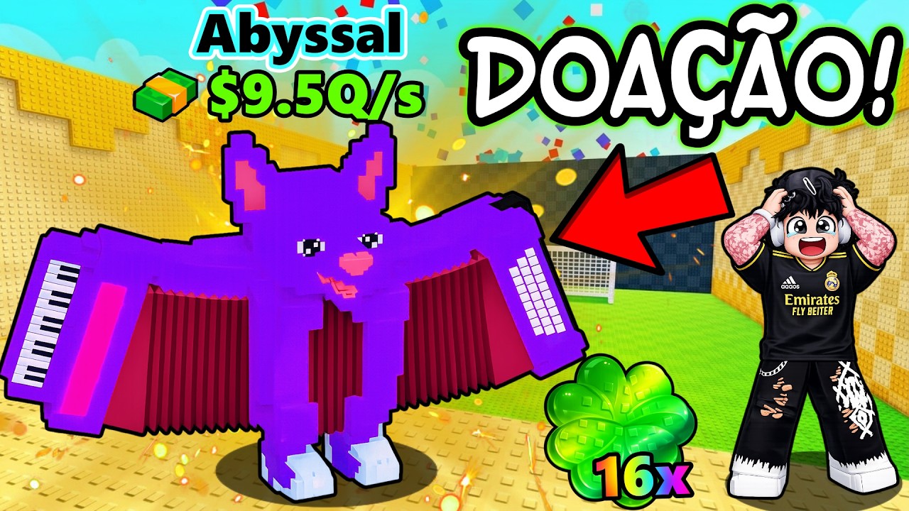 GANHEI UM DOS MELHORES BRAINROTS ABYSSAL no CHUTE UM BLOCO DA SORTE