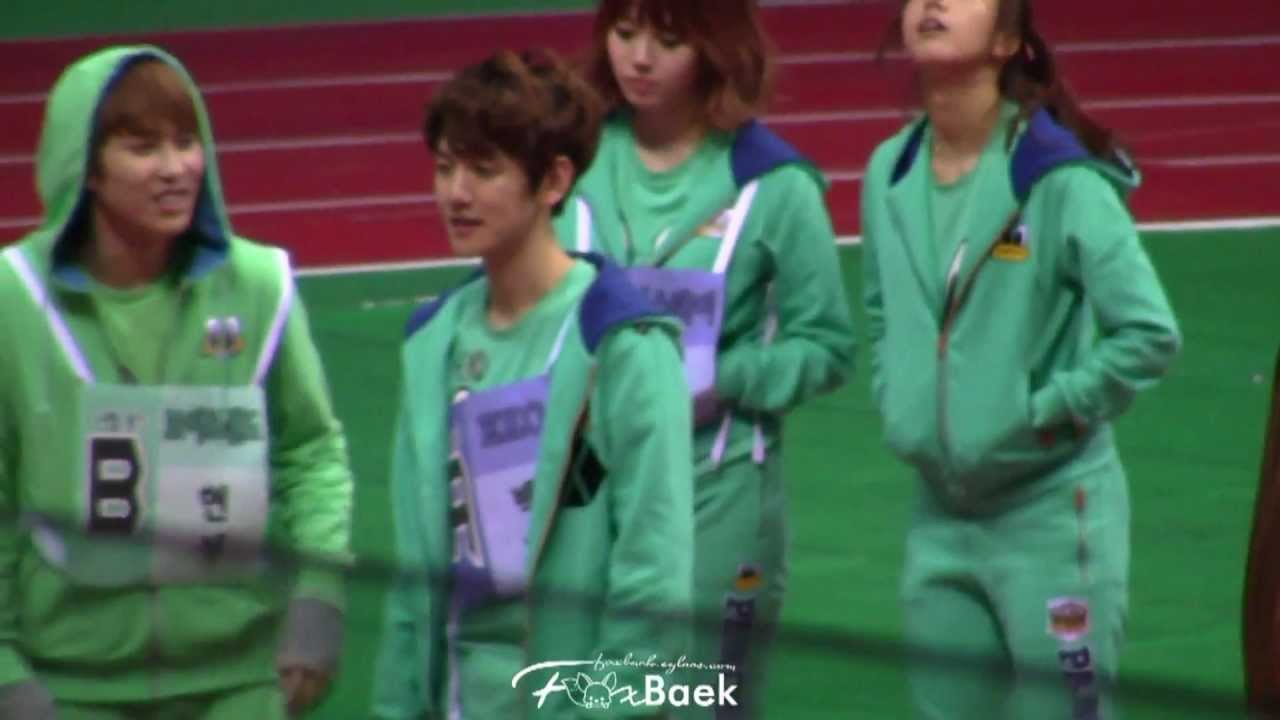 130128 - 130129 EXO baekhyun @ MBC idol star olympic sports championship athletic 2013