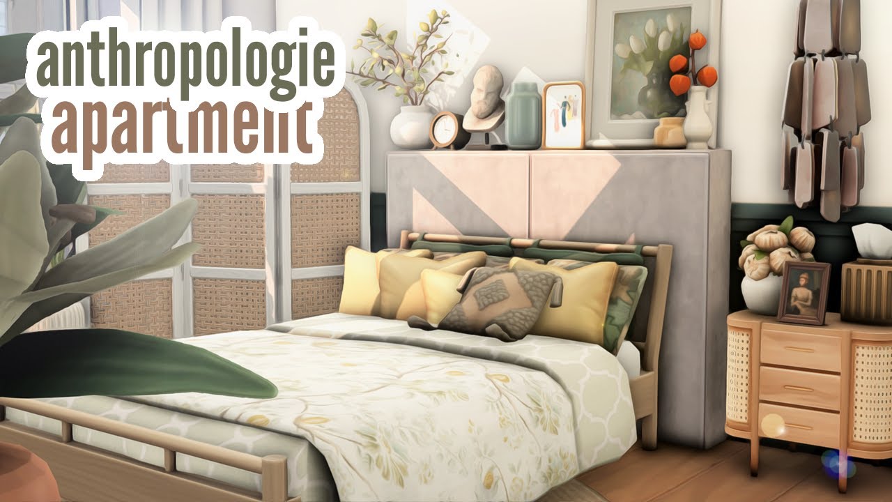 anthropologie apartment \\ The Sims 4 CC speed build