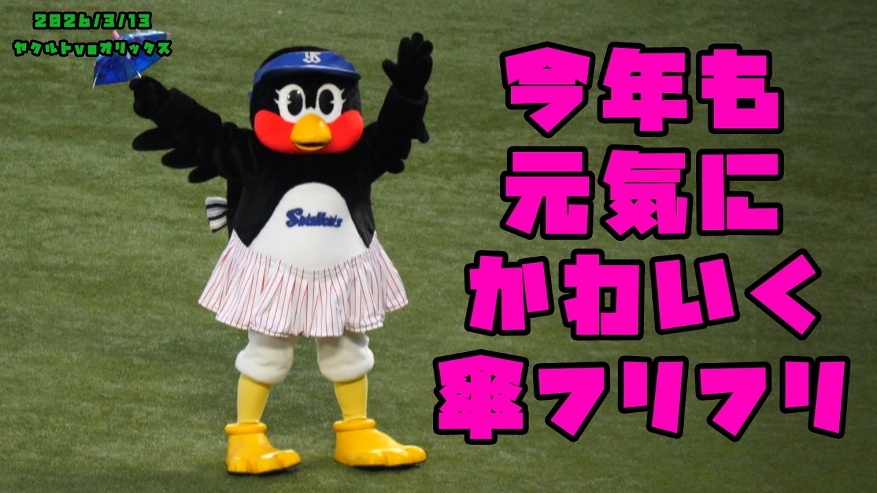 つばみ　今年もラッキー7は元気に可愛く傘フリフリ！！　2026/3/13 vsオリックス