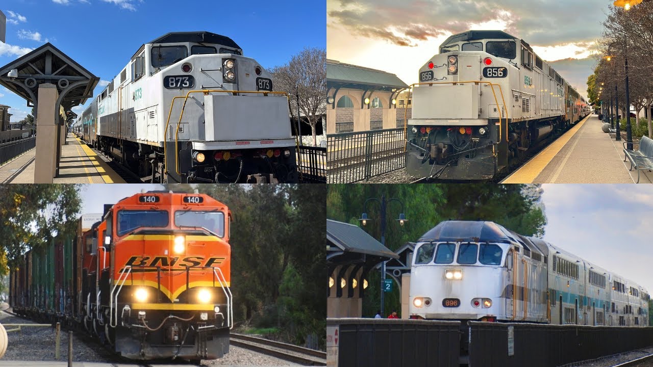 [4K] Railfanning Claremont, CA FT SCAX 856 & 873 & BNSF Pasadena Local 2/13/2023