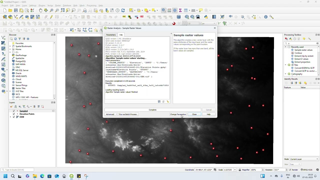 Extracting elevation data from DEM files using QGIS II Extract Elevation I Extracting elevation data