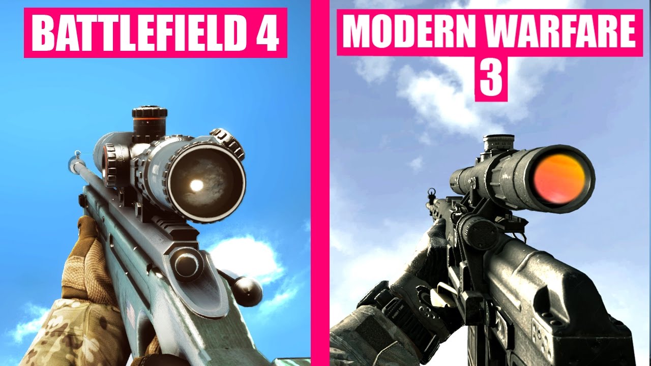 Battlefield 4 vs Call of Duty Modern Warfare 3 - Weapons Comparison