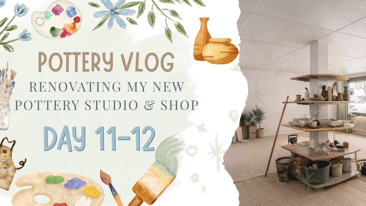 Day 11-12 Pottery Vlog Renovating New Studio & Store #potteryvlog #newpotterystudio #potterystore