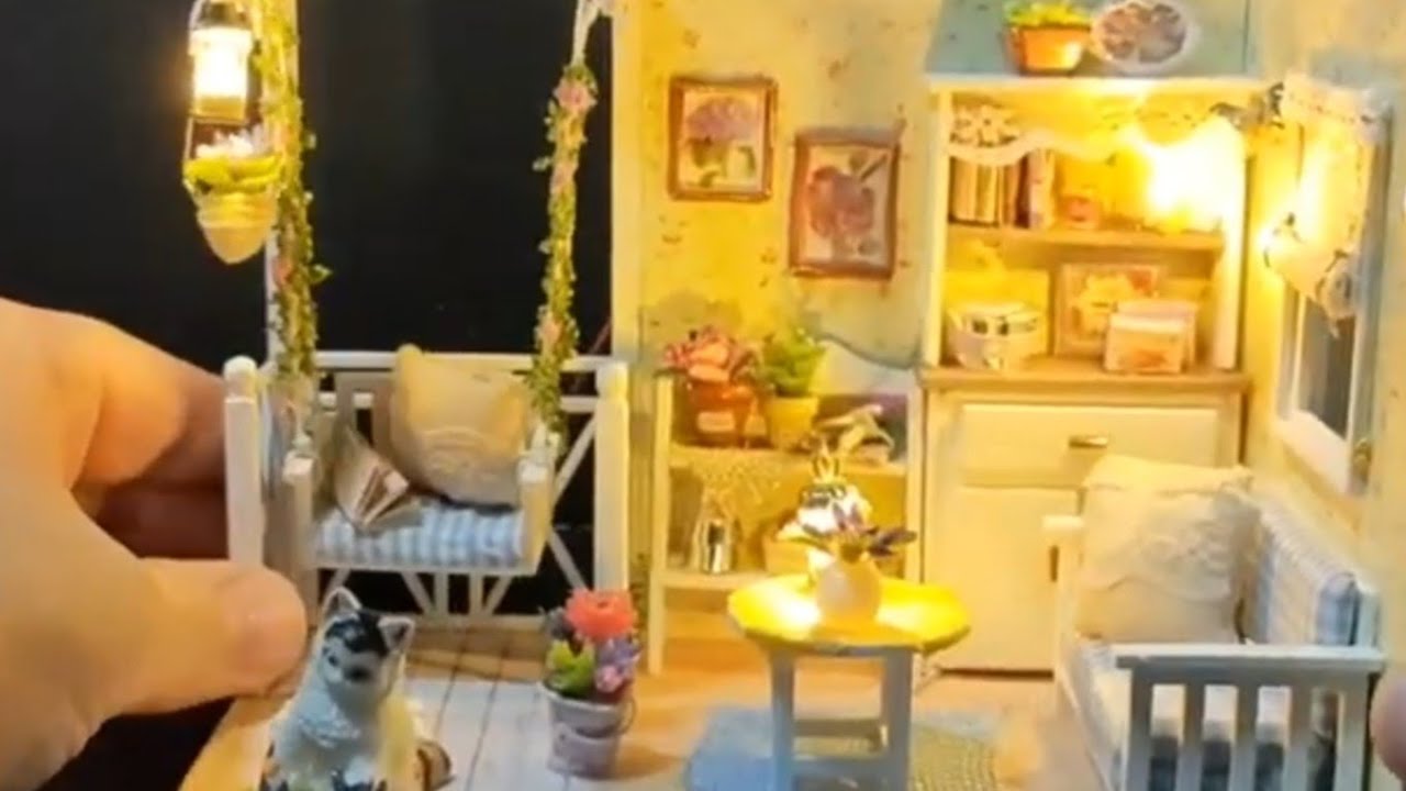 Diy miniature dollhouse kit Kitten Dairy